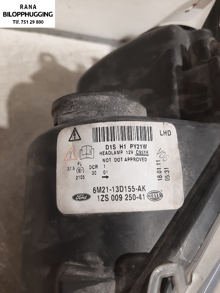 Frontlykt venstre xenon til Ford S-Max 2010-2015 (Type I, Fase 2)  (FORD|1ZS00925041||6M2113D155AK)