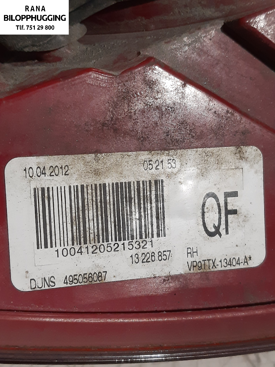 Baklykt høyre til Opel Insignia A 2009-2014  (OPEL||13226857)