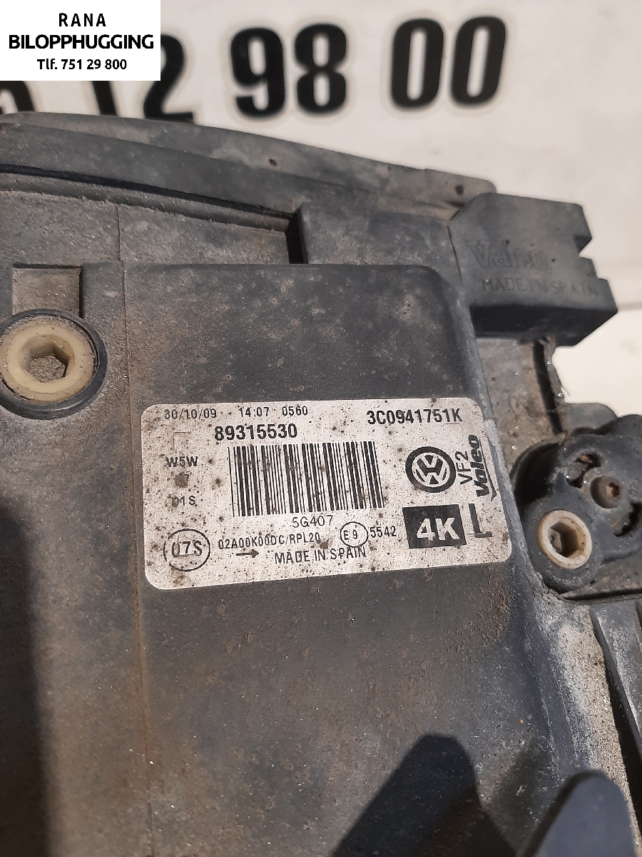 Frontlykt venstre xenon til VW Passat 2005-2010 (B6) (B6) (VOLKSWAGEN|89315530||3C0941751K)