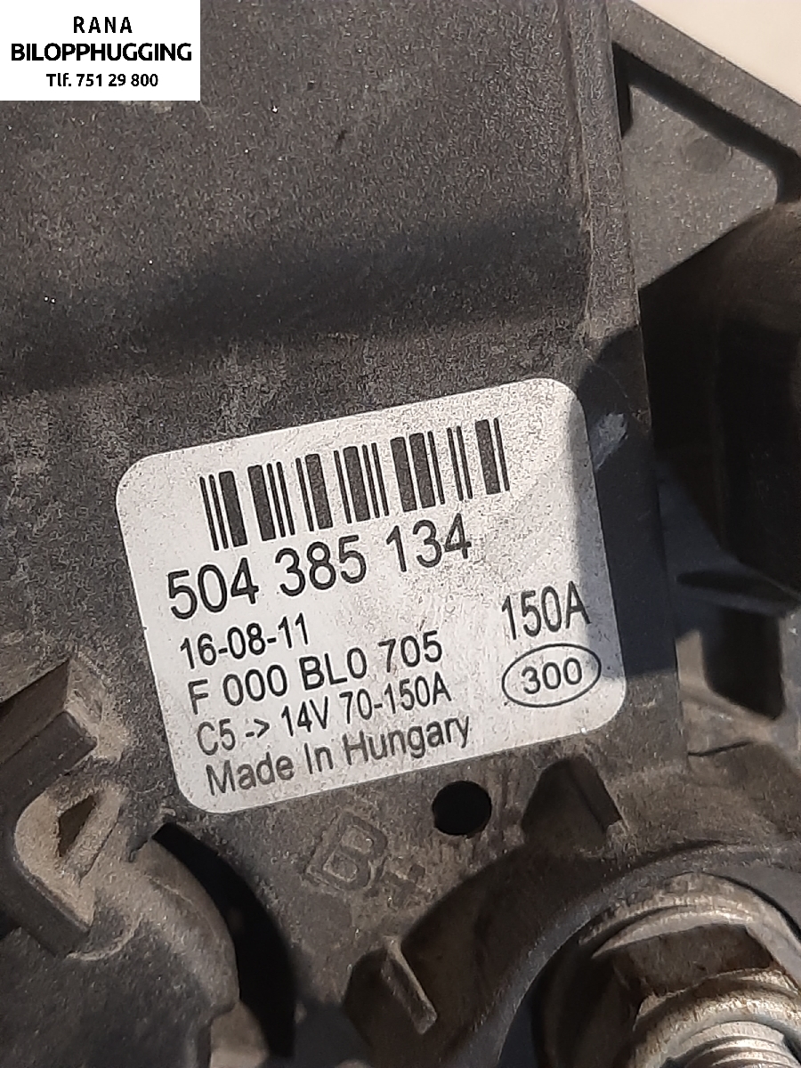 Dynamo til Fiat Ducato 2014-->>  (FIAT 2,3 Multijet 2 130||NBG 3779)