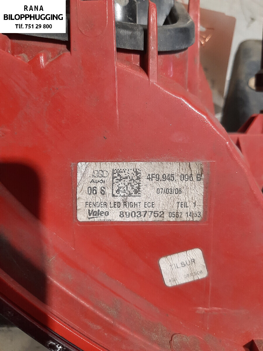 Baklykt høyre til Audi A6 2005-2008 (Type III, Fase 1) (C6) (C6) (AUDI|4F9945096H|)