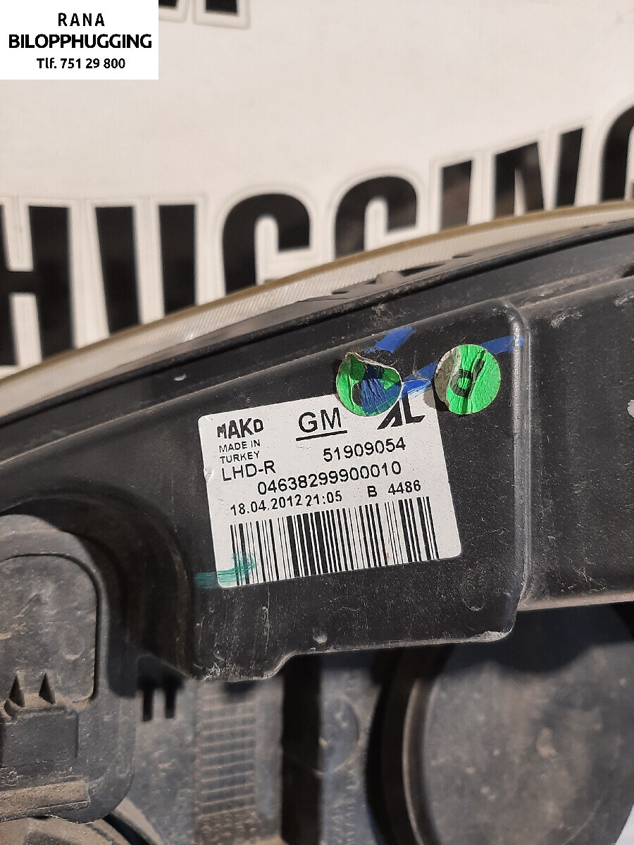Frontlykt høyre halogen til Opel Combo D 2012-2018 (OPEL||51909054)
