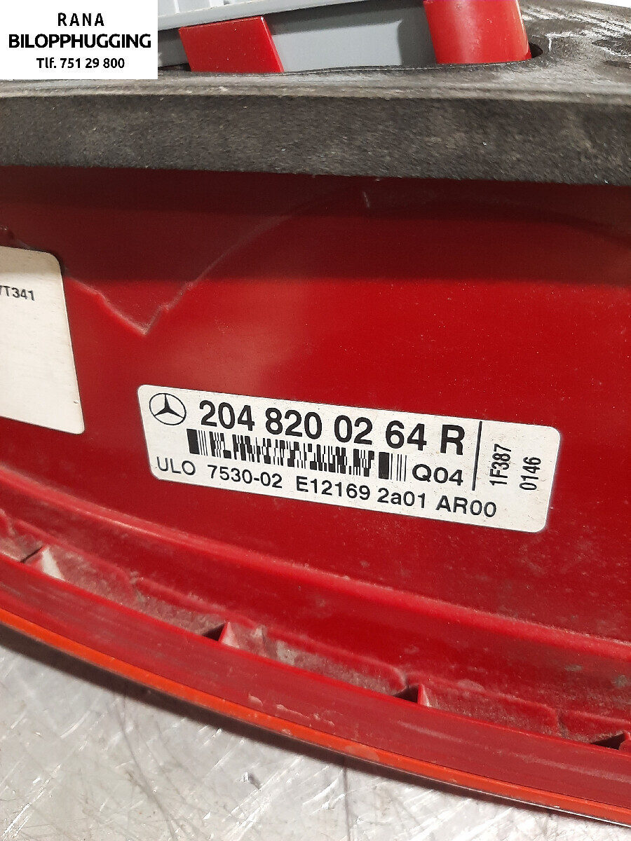 Baklykt høyre til Mercedes C-Klasse 2007-2011 (Fase 1) (W204) (W204) (MERCEDES|2048200264R|)