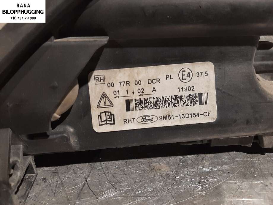 Frontlykt høyre xenon til Ford Focus 2008-2010 (Type II, Fase 2)  (FORD|1744967||8M5113D154CF)