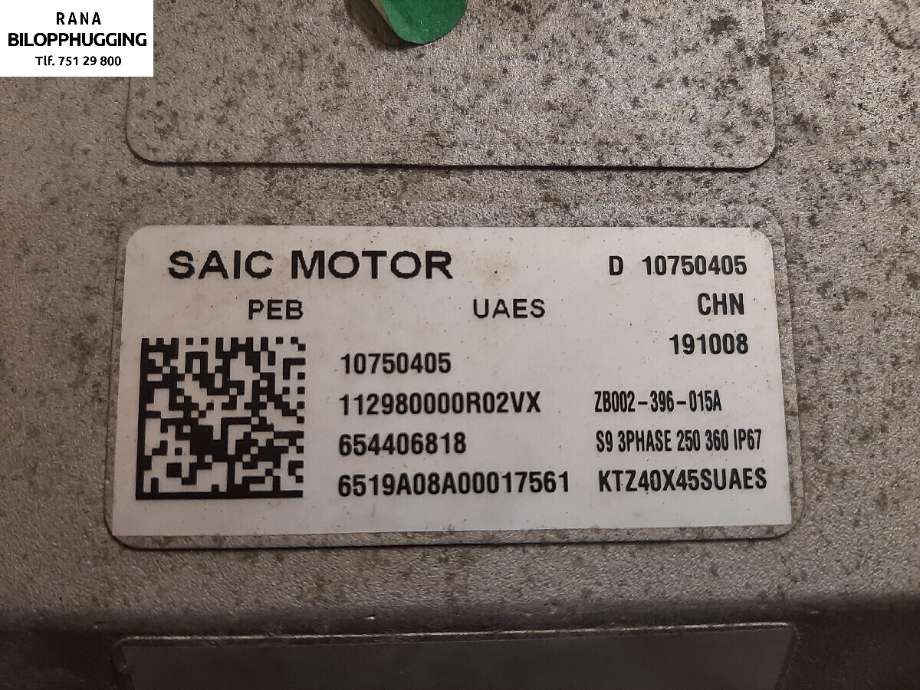 Inverter hybrid til MG ZS EV 2019-2021 (Type I, Fase 1)  (MG|654406818||10750405)