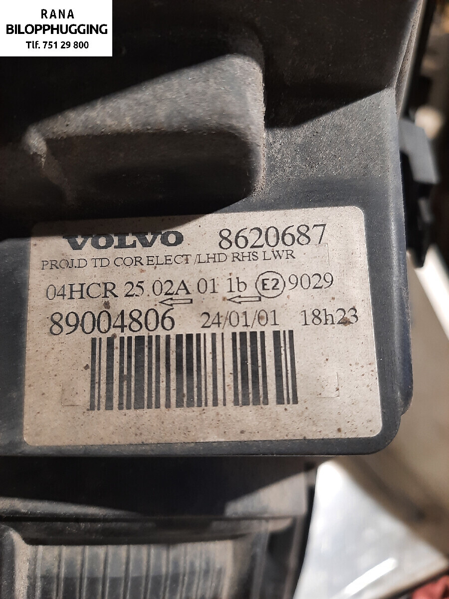 Frontlykt høyre halogen til Volvo XC70 2001-2004 (Type I, Fase 1)  (VOLVO|8620687||89004806)
