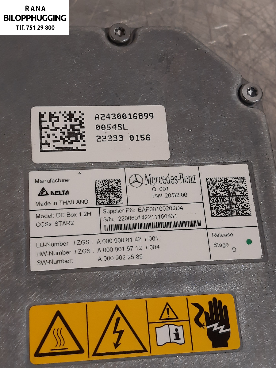 DCDC converter hybrid til Mercedes EQA 2021-->> (MERCEDES||A2430016899)