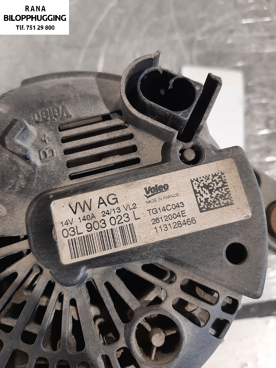 Dynamo til Škoda Octavia 2013-2016 (Type III, Fase 1)  (SKODA|03L903023L|NBG 3431|)