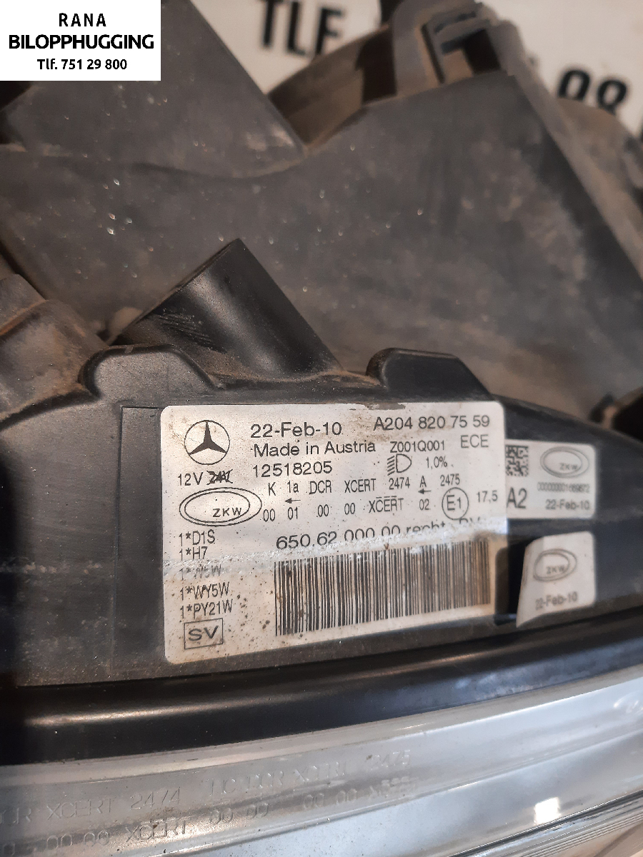 Frontlykt høyre halogen til Mercedes GLK 2008-2015 (X204) (X204) (MERCEDES||A2048207559)