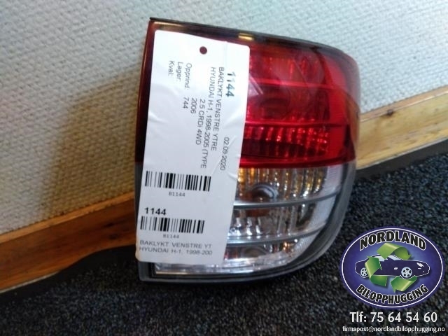 Baklykt venstre ytre til Hyundai H-1, 1998-2005 (Type I, Fase 1)  