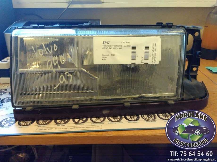 Frontlykt venstre halogen til Volvo 940 1990-1998