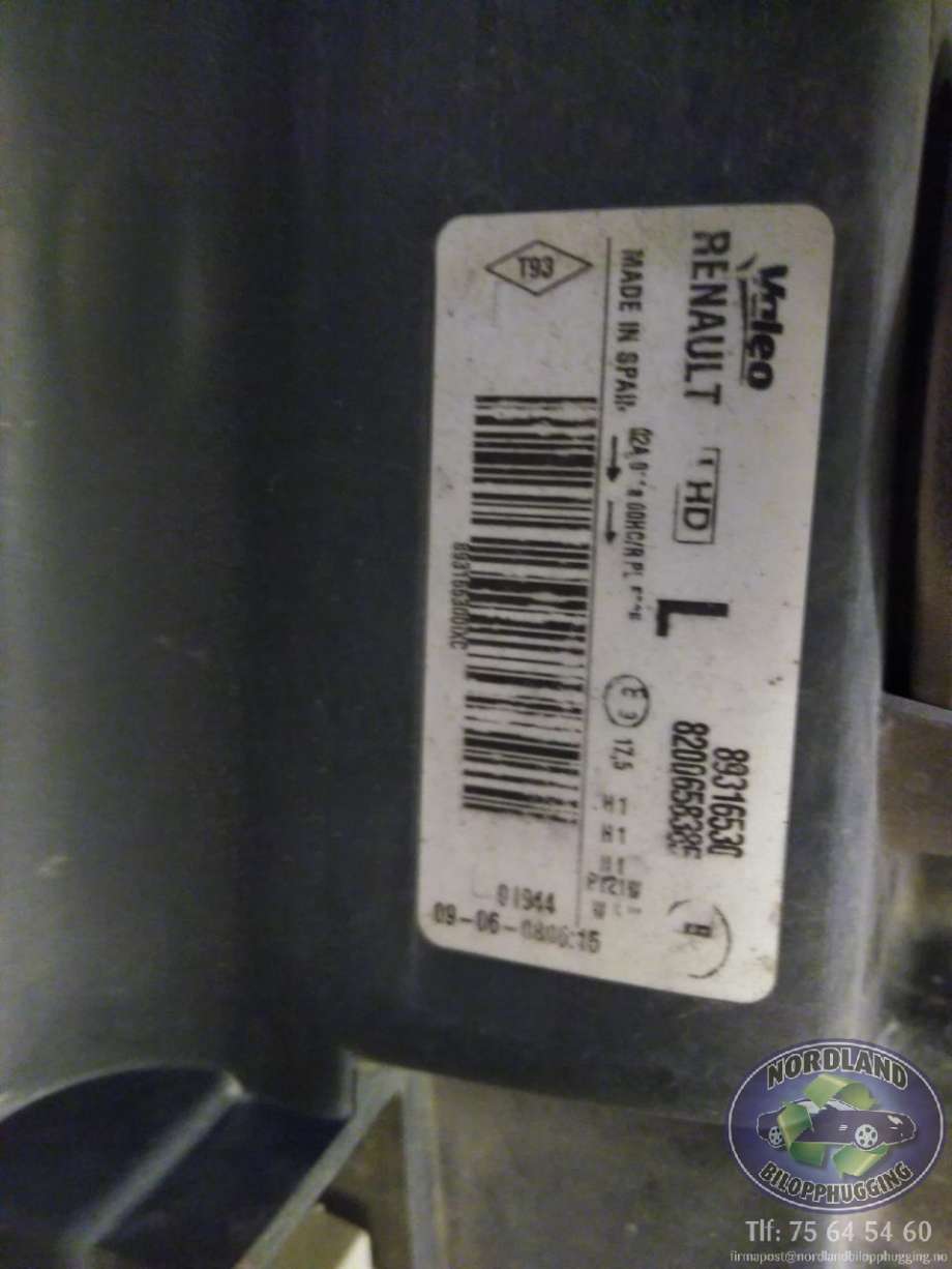 Frontlykt venstre halogen til Renault Modus 2006-2008  
