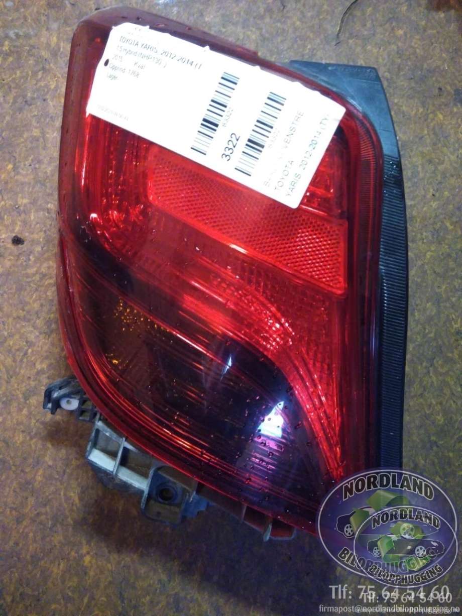 Baklykt venstre til Toyota Yaris, 2012-2014 (Type III, Fase 1)  