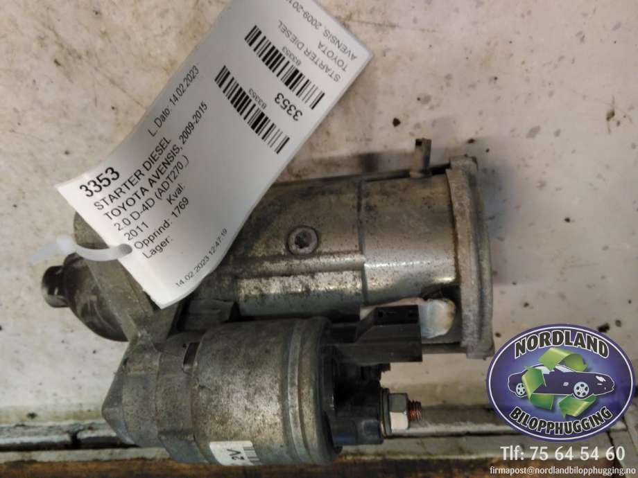 Starter diesel til Toyota Avensis, 2009-2015 (Type III, Fase 1)  