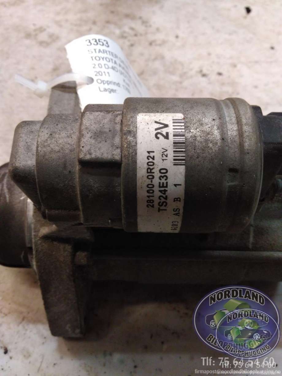 Starter diesel til Toyota Avensis 2009-2015 (Type III, Fase 1)