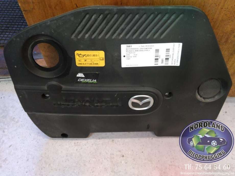 Motordeksel over motor til Mazda 6, 2008-2010 (Type II, Fase 1)  