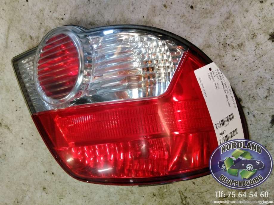 Baklykt venstre til Subaru Impreza, 2005-2007 (Type II, Fase 2)  