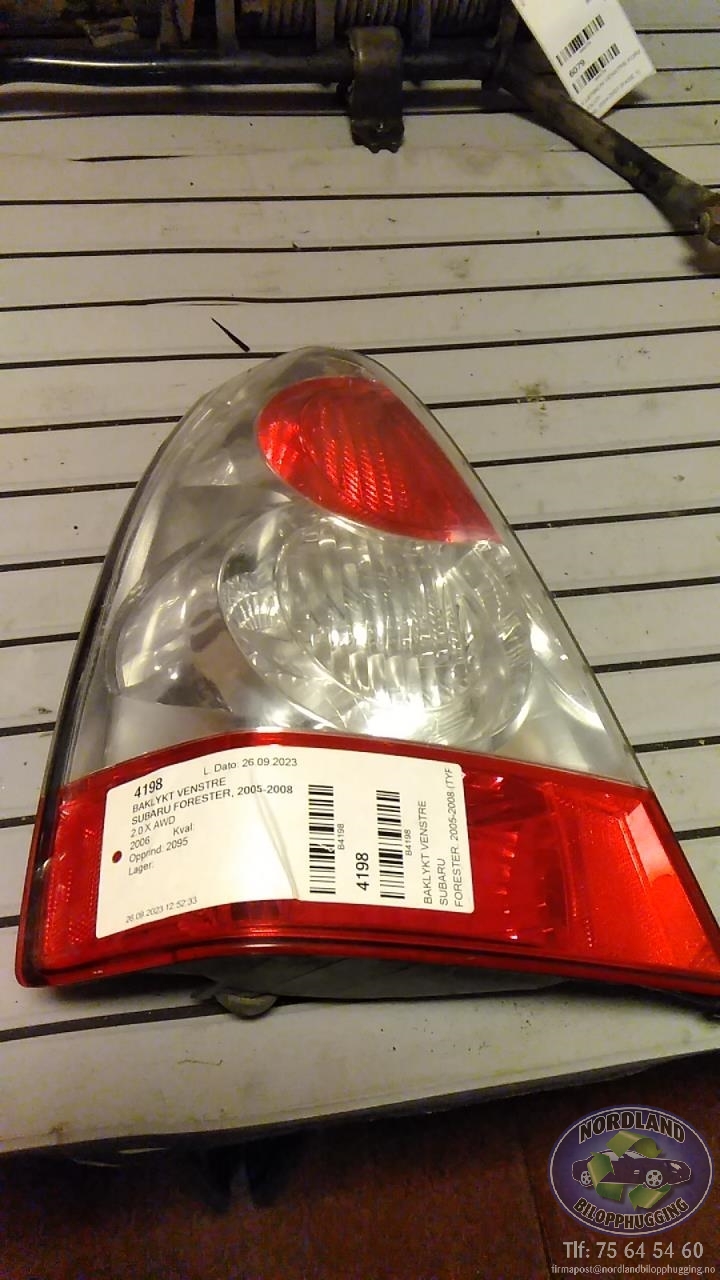 Baklykt venstre til Subaru Forester 2005-2008 (Type II, Fase 2)  