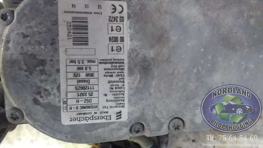 Dieselvarmer til Toyota Avensis 2009-2015 (Type III, Fase 1)  