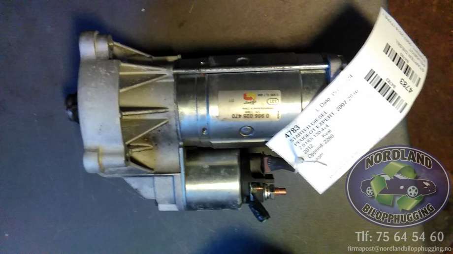 Starter diesel til Peugeot Expert, 2007-2016 (Type II)  (0986025470)