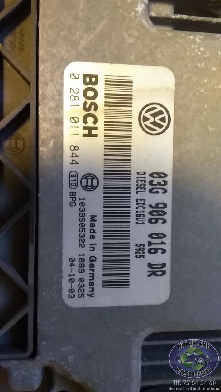 Styreenhet motor til VW Touran 2003-2006 (Type I, Fase 1)  (03G906016DR|)