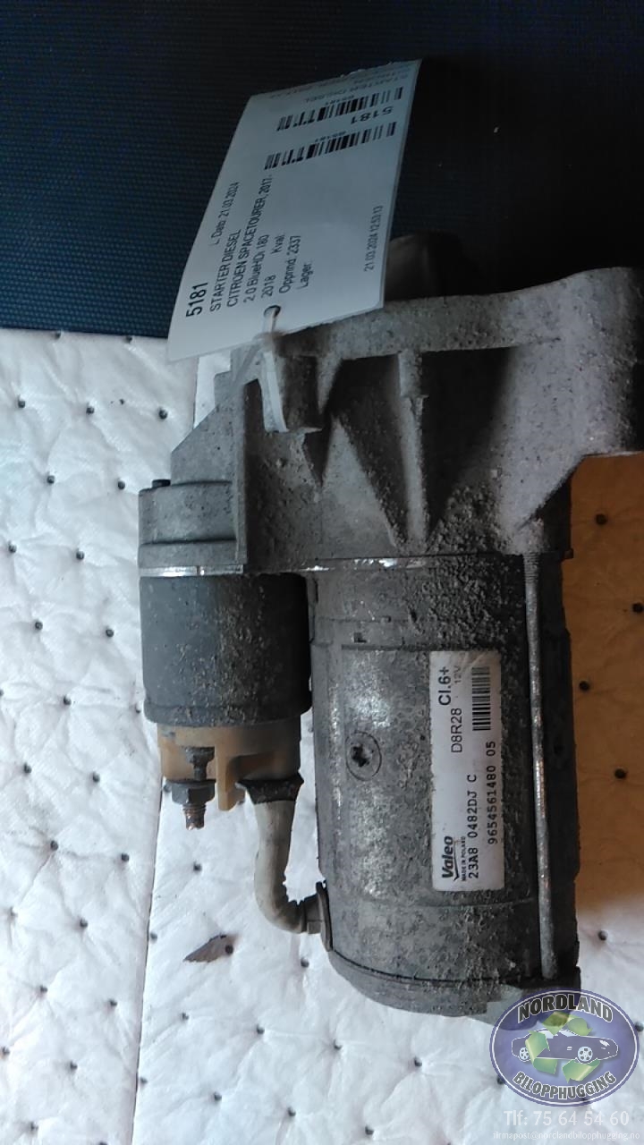 Starter diesel til Citroën Spacetourer, 2017-->>  (965456148005)