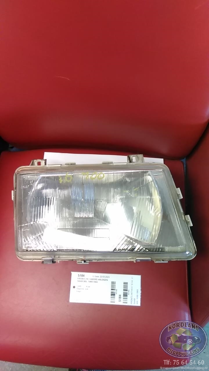 Frontlykt høyre halogen til Saab 900 1989-1993