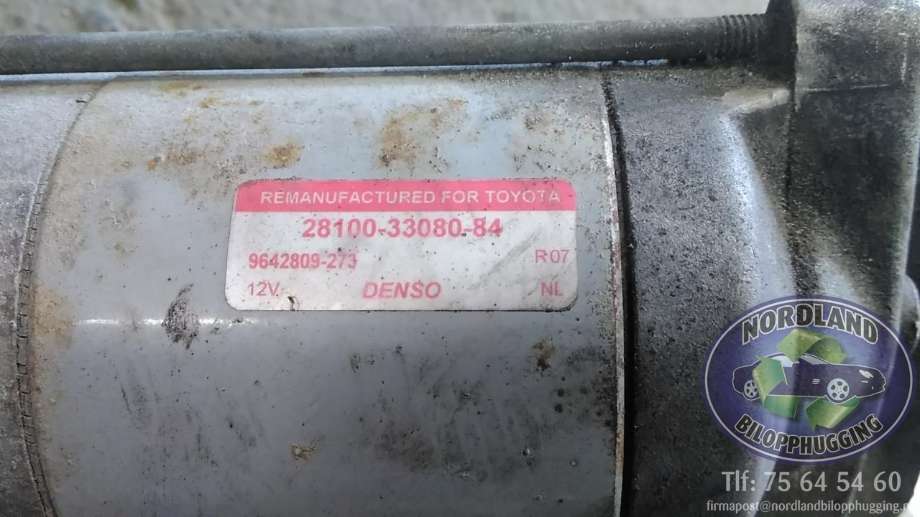 Starter diesel til Toyota Corolla 2002-2007  