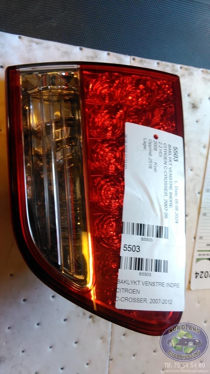 Baklykt venstre indre til Citroën C-Crosser, 2007-2012  