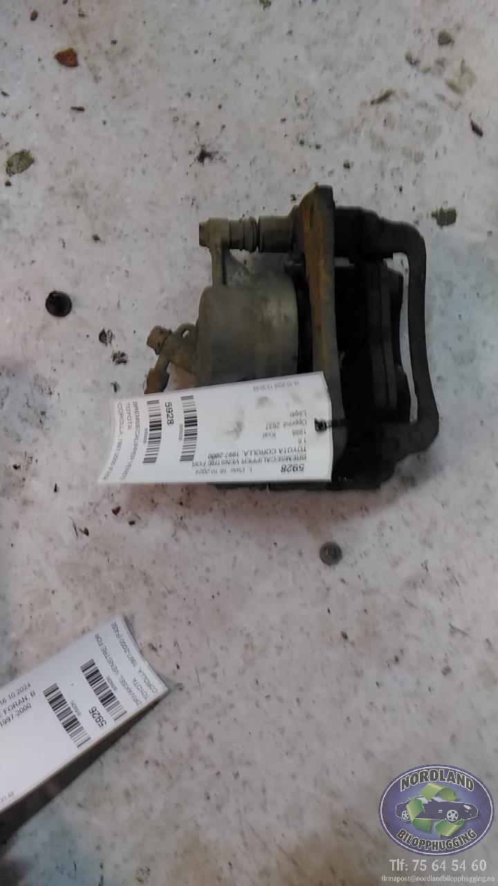 Bremsecaliper venstre foran til Toyota Corolla, 1997-2000 (Fase 1)  