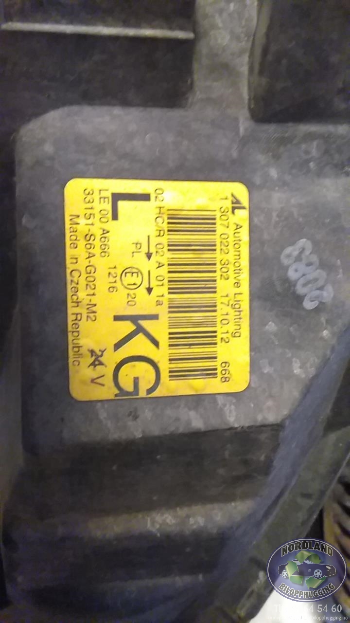 Frontlykt venstre halogen til Honda Civic 2001-2005 (Type VII) (ENGELSK) (ENGELSK) 