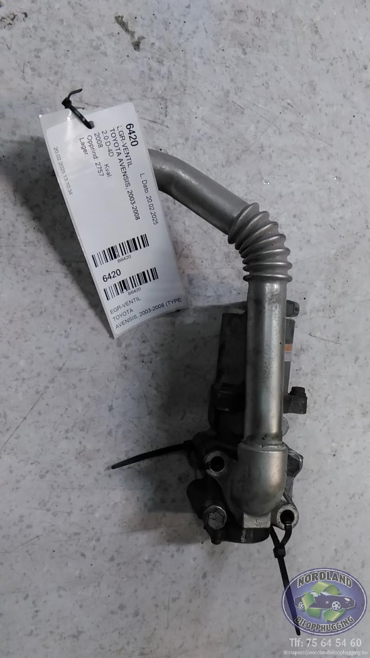 EGR-ventil til Toyota Avensis, 2003-2008 (Type II)  (256200R022)