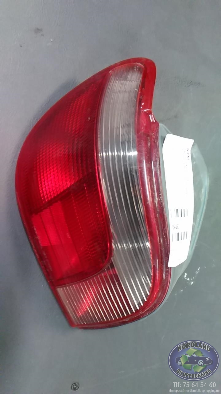 Baklykt venstre til Toyota Yaris, 1999-2003 (Type I, Fase 1)  