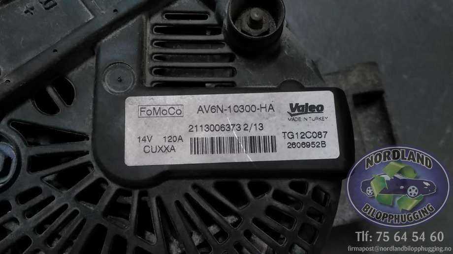 Dynamo til Ford Fiesta 2013-2017 (Type VI, Fase 2)  (VALEO|AV6N10300HA|2113006373|)