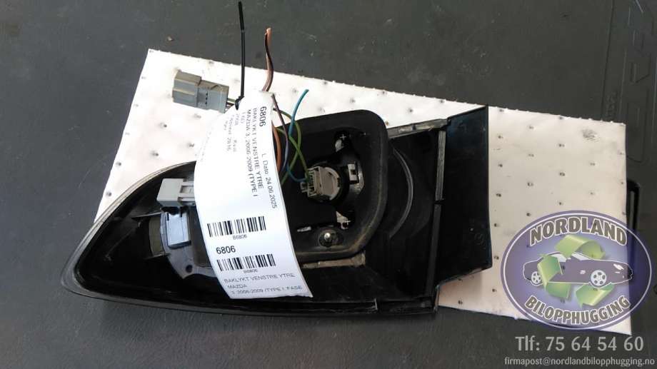 Baklykt venstre ytre til Mazda 3 2006-2009 (Type I, Fase 2)  