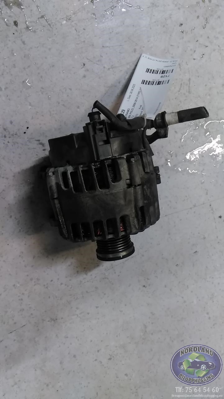 Dynamo til VW Polo, 2009-2014 (Type V, Fase 1)  (VALEO|03E903023A)