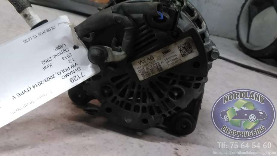 Dynamo til VW Polo 2009-2014 (Type V, Fase 1)  (VALEO|03E903023A|)