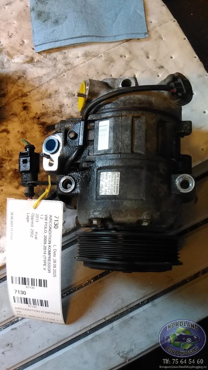 Aircondition kompressor til VW Polo, 2009-2014 (Type V, Fase 1)  (DENSO|024666107b4)
