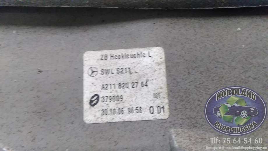 Baklykt venstre ytre til Mercedes E-Klasse 2006-2009 (Fase 2) (W211) (W211) (A2118202764|)