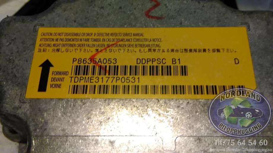 Styreenhet airbag hovedsensor til Peugeot 4007 2007-2012  (6546 A7|P8635A053|DDPPSCB1)