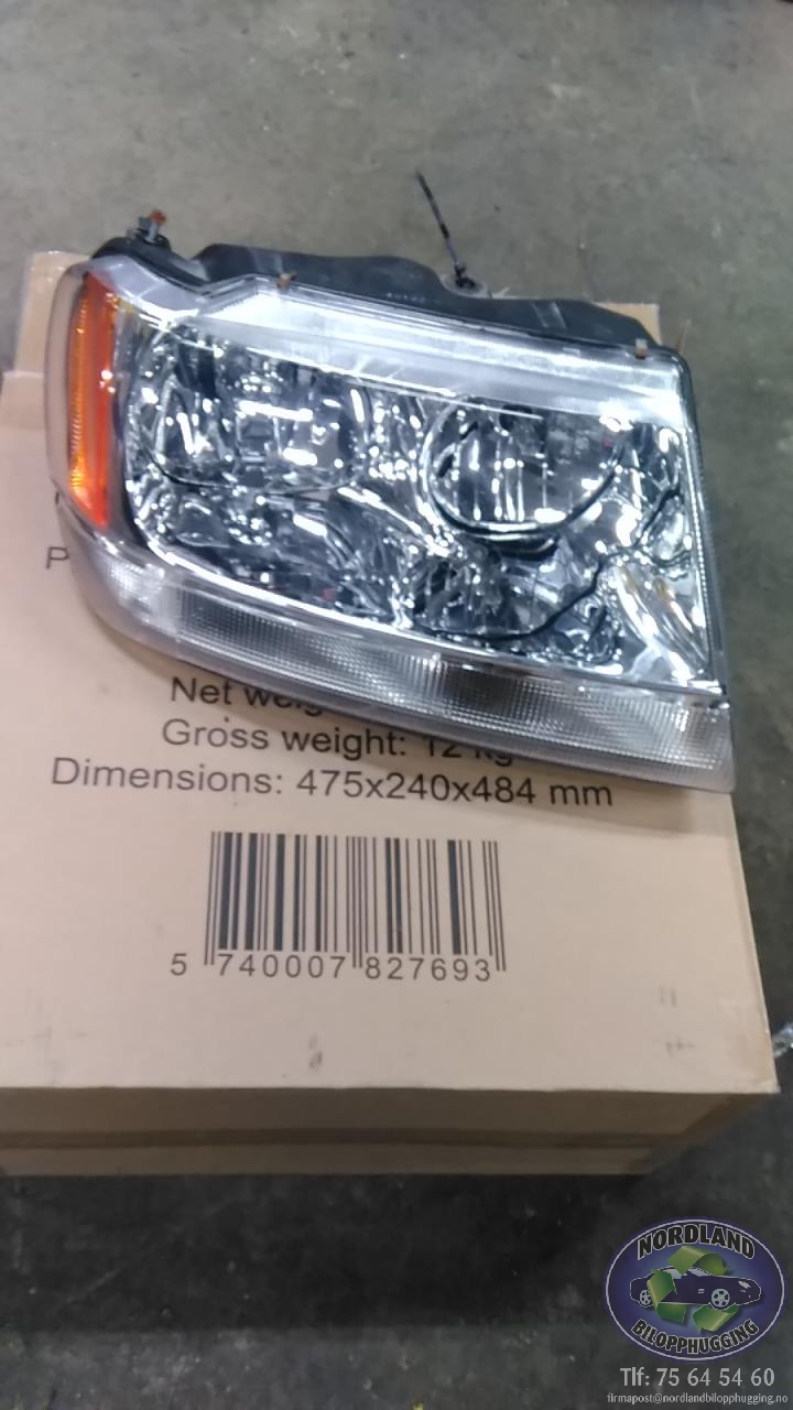 Frontlykt høyre halogen til Jeep Grand Cherokee, 1999-2004