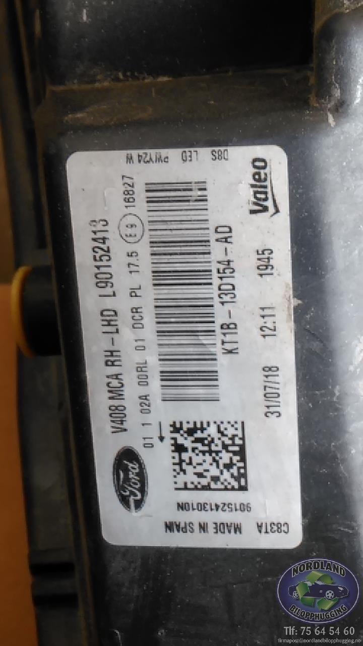 Frontlykt høyre xenon til Ford Transit Connect 2018-->> Type II, Fase 2 (L90152413|)