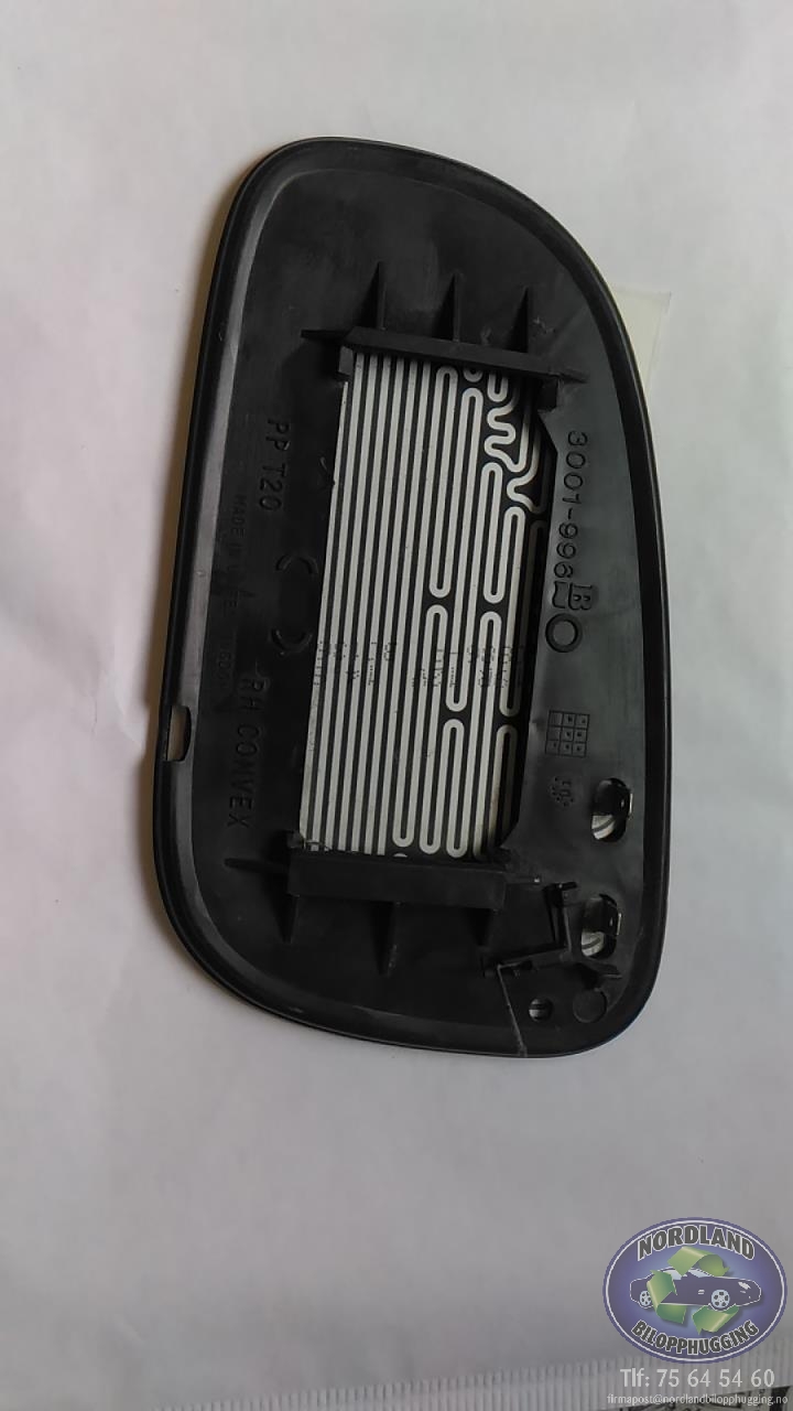 Speilglass høyre til Volvo S80 1998-2006 (Type I)  (3001-996|PP T20|)