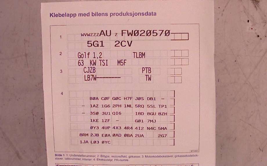 VW Golf VII 2012-2017 (Fase 1) , Motorkode: CJZB;CYVA, Girkassekode: PTB