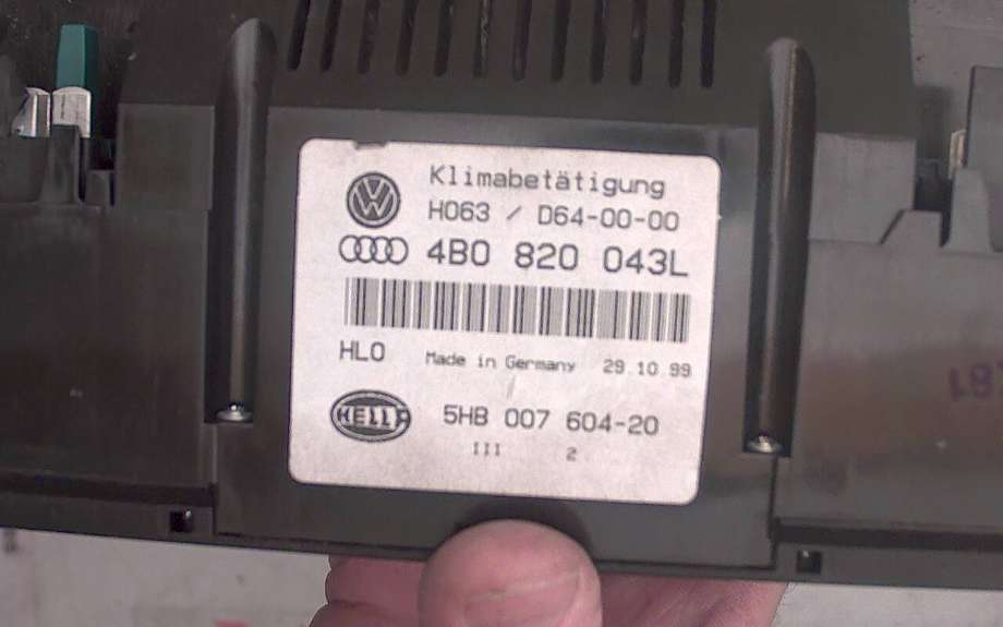 Varmeapparat betjening til Audi A6 1997-2001 (Type II, Fase 1) (C5) (C5) (AUDI|4BO 820 043L|)