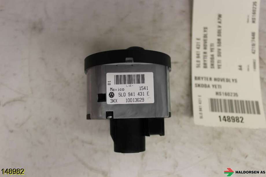 Bryter lys til Škoda Yeti 2009-2013 (Fase 1)  (SKODA|5L0 941 431 E|)