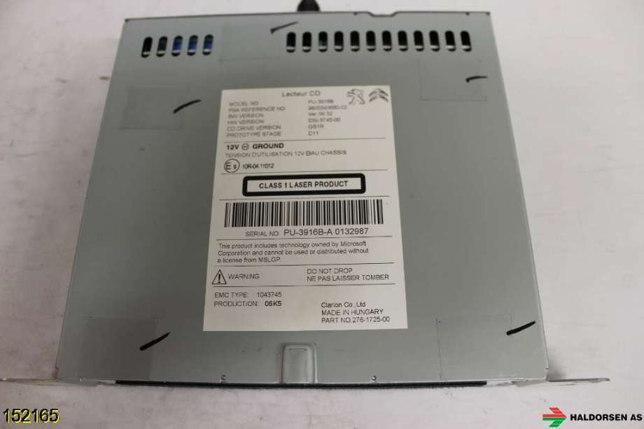 Bilstereo til Citroën C4 2011-2017 (Type II) (CITROEN|9805593680-02|)