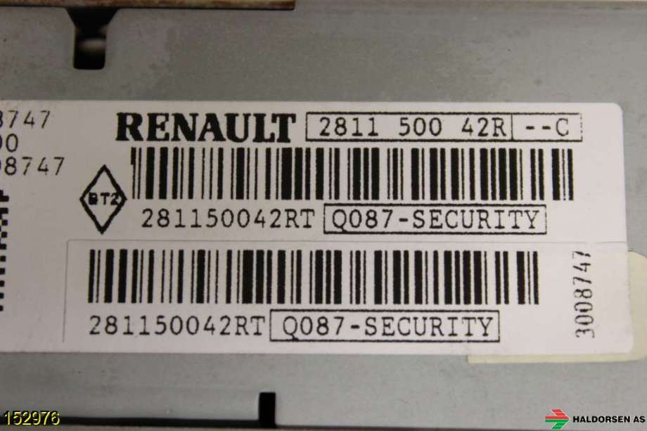 Bilstereo til Renault Kangoo 2008-2021 (Type II)  (RENAULT|2811 500 42C|)