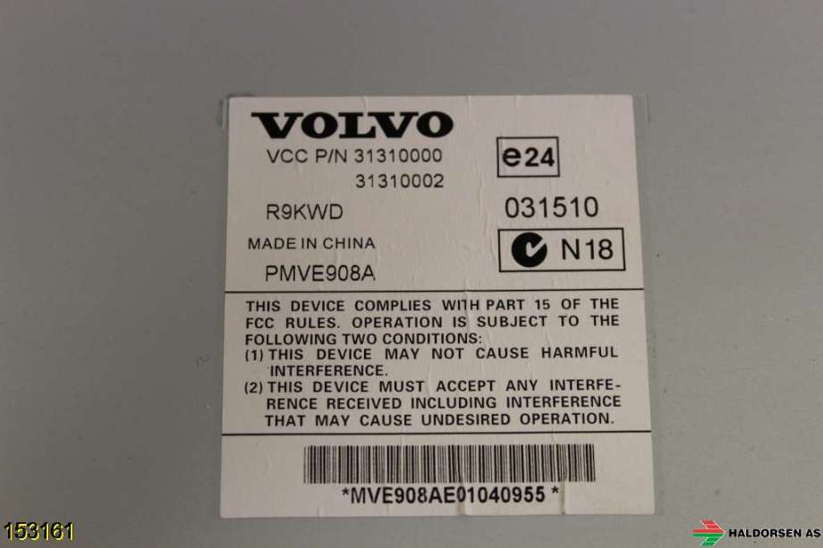 Bilstereo forsterker til Volvo V50 2007-2012 (Fase 2)  (VOLVO|31310000|)