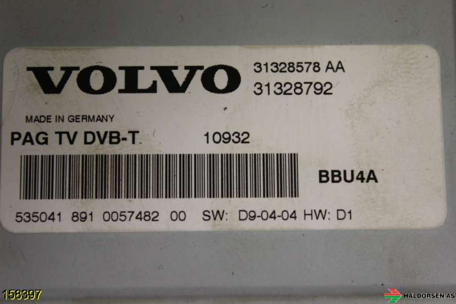 Bilstereo forsterker til Volvo V60 2010-2013 (Type I, Fase 1)  (VOLVO|31328578|)